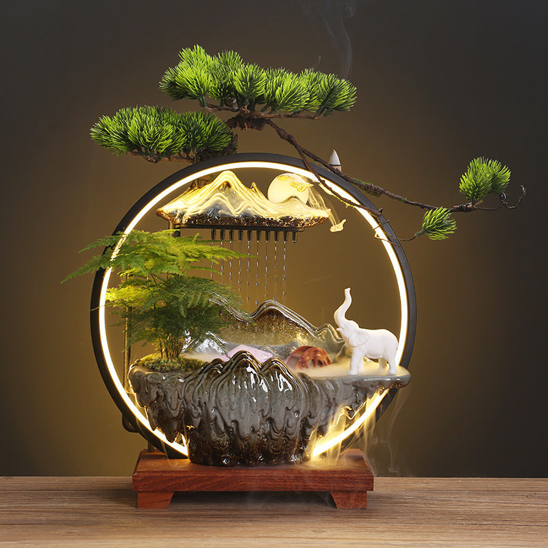zensoullab Flowing Water Ornament Home Backflow Incense Chinese Style Backflow Incense Burner Living Room Humidifier Office Housewarming New Home Opening Gift