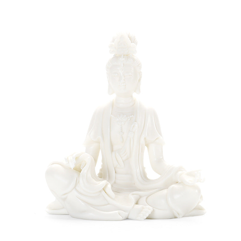 zensoullab Premium Dehua Ceramic Guanyin Buddha Statue Zen New Chinese Style Living Room Entrance Hall Guanyin Bodhisattva Ornament
