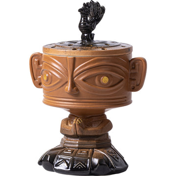 zensoullab Vintage Ceramic Cultural Creative Sanxingdui Incense Burner Home Indoor Sandalwood Burner Incense Burner Incense Supplies Aromatherapy Burner Ornament