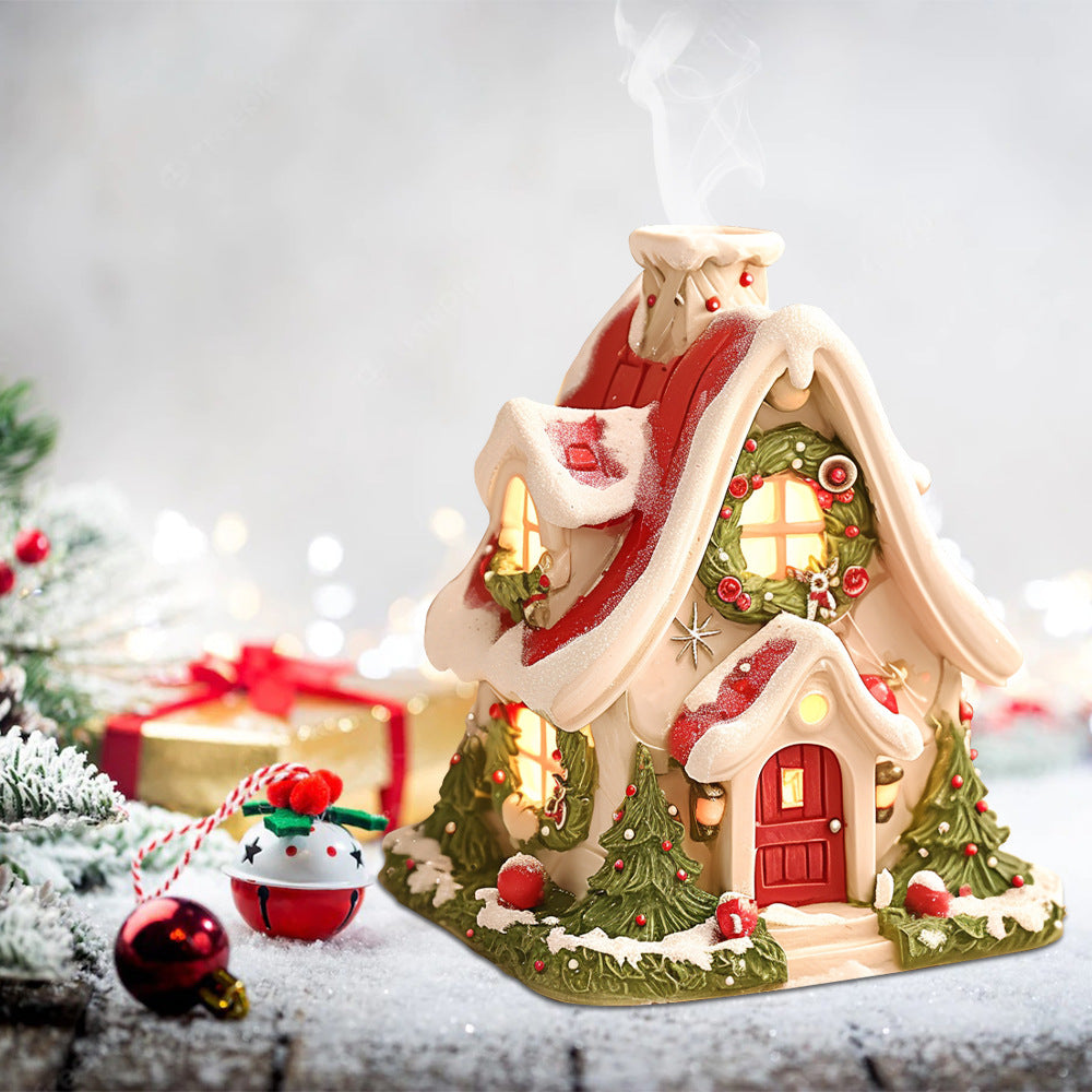 zensoullab Christmas Snow House Resin Incense Burner