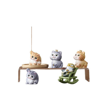 zensoullab Cat Ornament Tray Cute Resin Kitten Incense Holder Stand Trendy Toy Incense Stick Indoor Tea Room Aromatherapy Burner Home Use