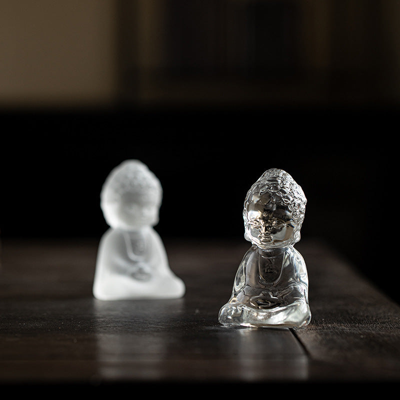 zensoullab Ancient Glazed Little Monk Tea Pet Ornament Zen Glass Buddha Figurine Kung Fu Tea Set Tea Tray Accessories