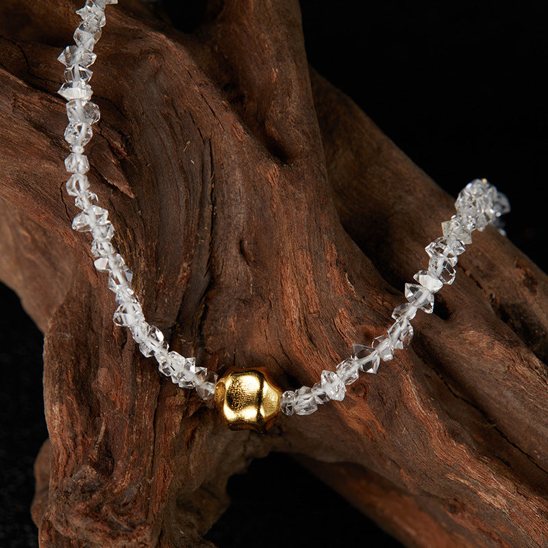 zensoullab Original Design S925 Sterling Silver Natural White Crystal Colorful Gemstone Necklace for Women Personalized Handmade Irregular Beads