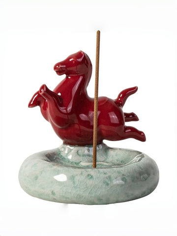 zensoullab Ceramic Small Tang Horse Incense Burner Creative Incense Holder Home Indoor Aromatherapy Burner Sandalwood Agarwood Incense Holder Incense Device
