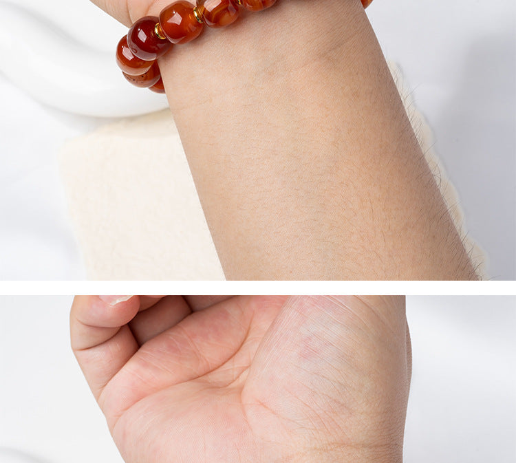 zensoullab Natural Sardonyx Dzi Bead Bracelet Fashionable Versatile Unisex Couple Style One-Line Pharmacist Single Circle Bracelet