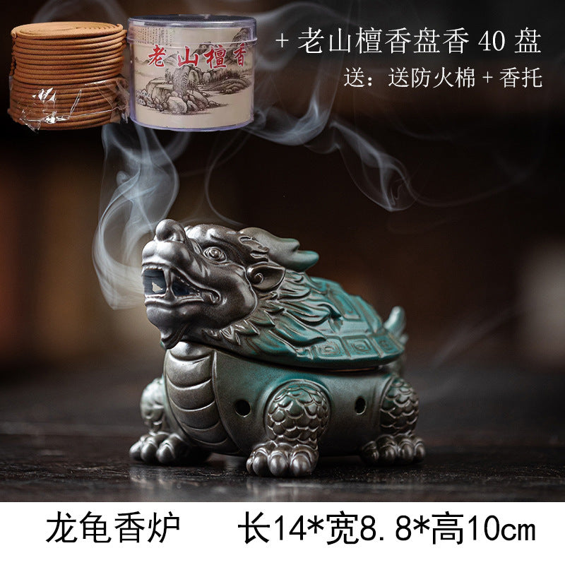 zensoullab Kirin Incense Burner Wealth-Attracting Divine Beast Agarwood Sandalwood Tea Table Home Indoor Incense Ceremony New Chinese Zen Ceramic Ornament