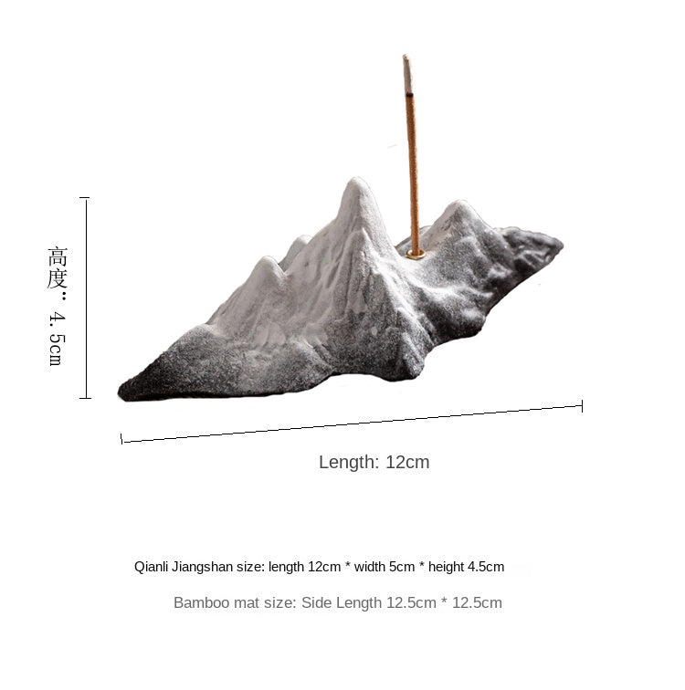 zensoullab Creative Thousand Miles of Rivers and Mountains Ceramic Ornament Rockery Tea Pet Pen Holder Home Indoor Sandalwood Incense Holder Incense Burner Incense Tray