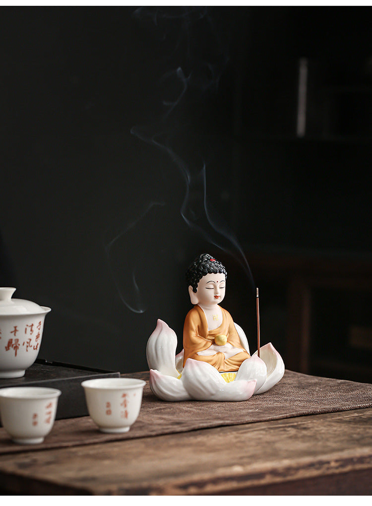 Zensoullab Creative Boutique Handicrafts Ceramic Classical Buddha Statue Buddha Buddha Guanyin Bodhisattva Chinese Household Car Safety Ornaments