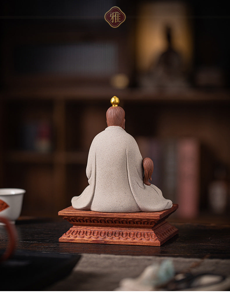 zensoullab Zen Style Chinese Ceramic Taishang Laojun Three Pure Ones Taoist Patriarch Yuanshitianzun Living Room Creative Home Decor Antique Shelf Ornament