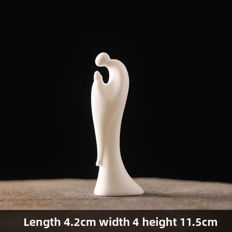 zensoullab Creative Ceramic Phaseless Buddha Figurine Living Room Tea Ceremony White Porcelain Little Monk Zen Style Chinese Minimalist Decorative Ornament