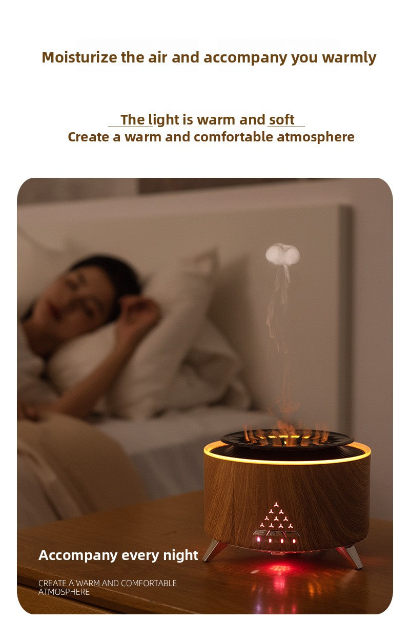zensoullab Creative Flame Aromatherapy Diffuser White Noise Volcanic Lava Humidifier Desktop Simulation Jellyfish Smoke Ring Diffuser
