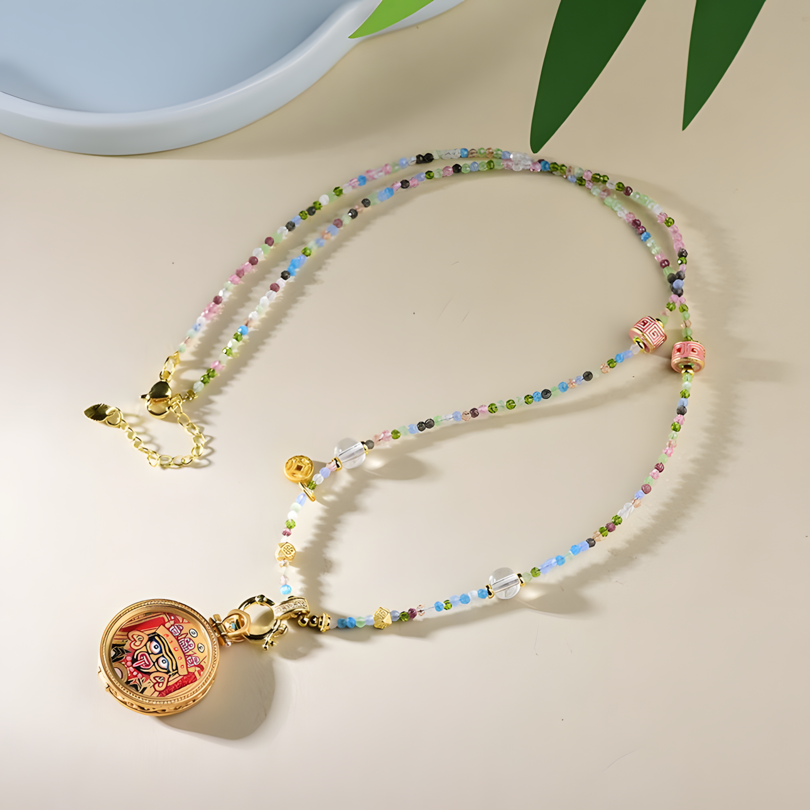 Zensoullab “Guardian of Energy” Handcrafted Beaded Necklace with Tibetan Talisman
