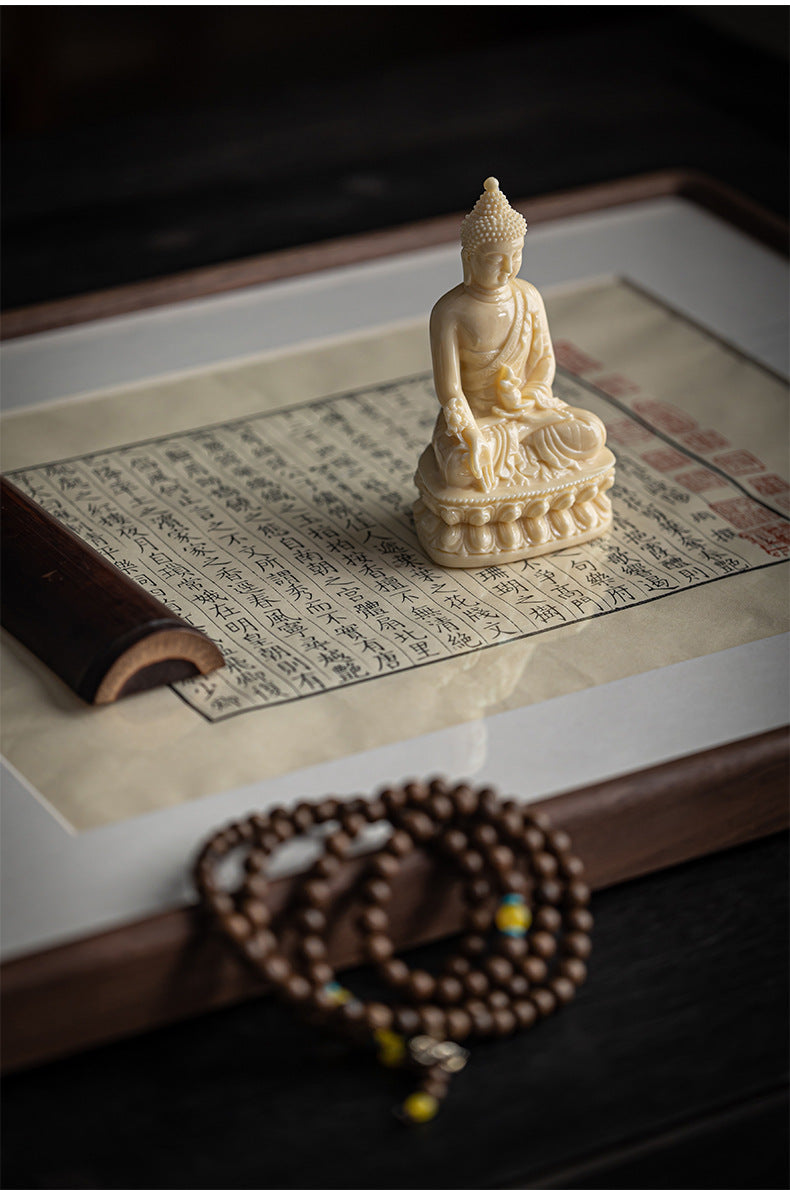 zensoullab Neoclassical Western Three Saints Figures Buddha Statue Ornaments Amitabha Bodhisattva Guanyin Decorations Resin Crafts