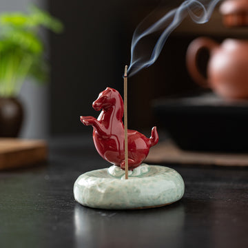 zensoullab Ceramic Small Tang Horse Incense Burner Creative Incense Holder Home Indoor Aromatherapy Burner Sandalwood Agarwood Incense Holder Incense Device