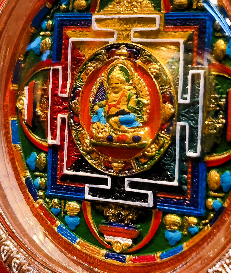 zensoullab Hand-painted Rubbing Thangka Three-dimensional Painted Black God of Wealth Gawu Box Pendant Necklace Zakiram Buddha Amulet