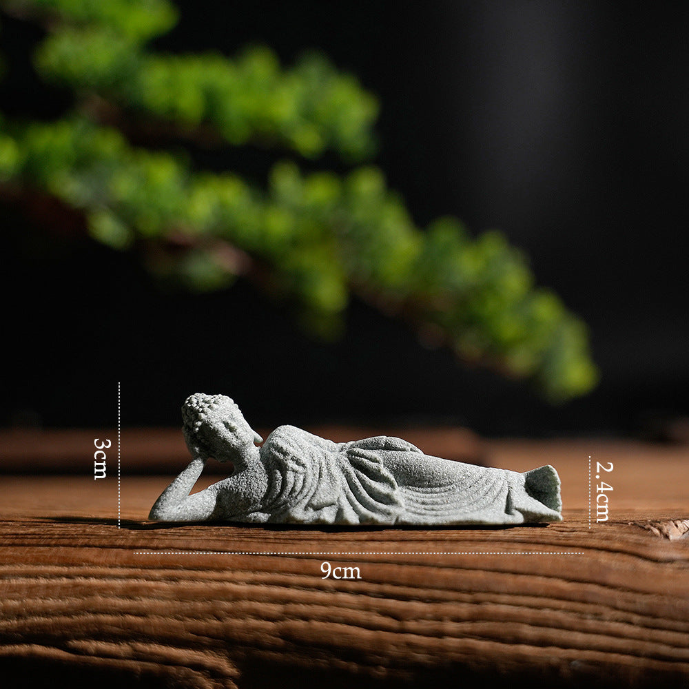 zensoullab New Buddha Statue Crafts Zen Fish Tank Landscape Ornament New Chinese Style Creative Entrance Home Decoration