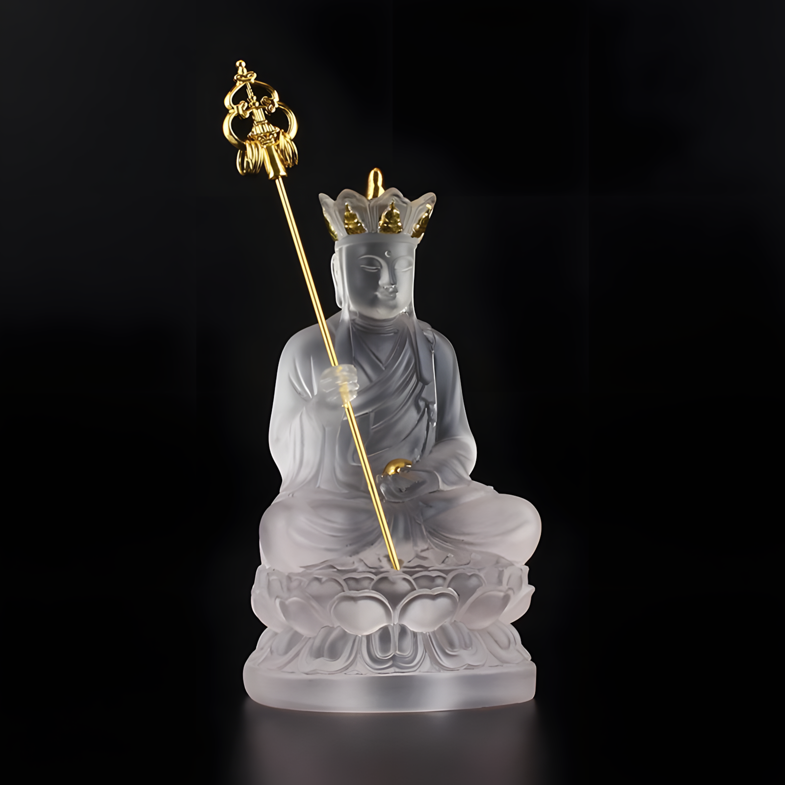 Zensoullab ┃ “Guardian of Compassion” Kṣitigarbha Bodhisattva Crystal Statue – A Symbol of Inner Peace and Protection