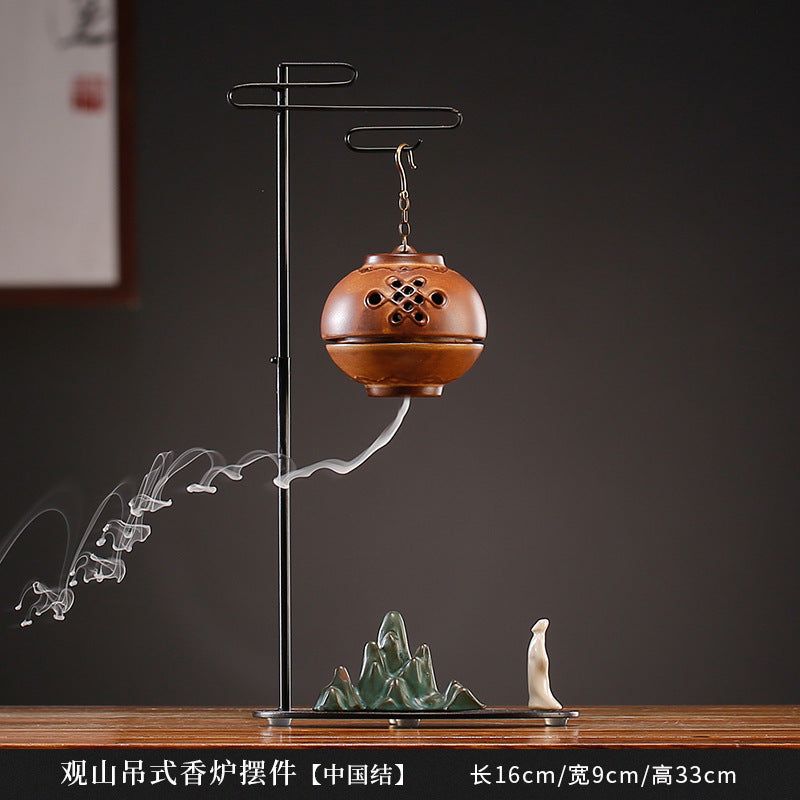 zensoullab Creative Backflow Incense Burner Home Indoor Incense Hanging Ball Chinese Zen Style Home Decoration Tea Ceremony Sandalwood Agarwood Incense Burner