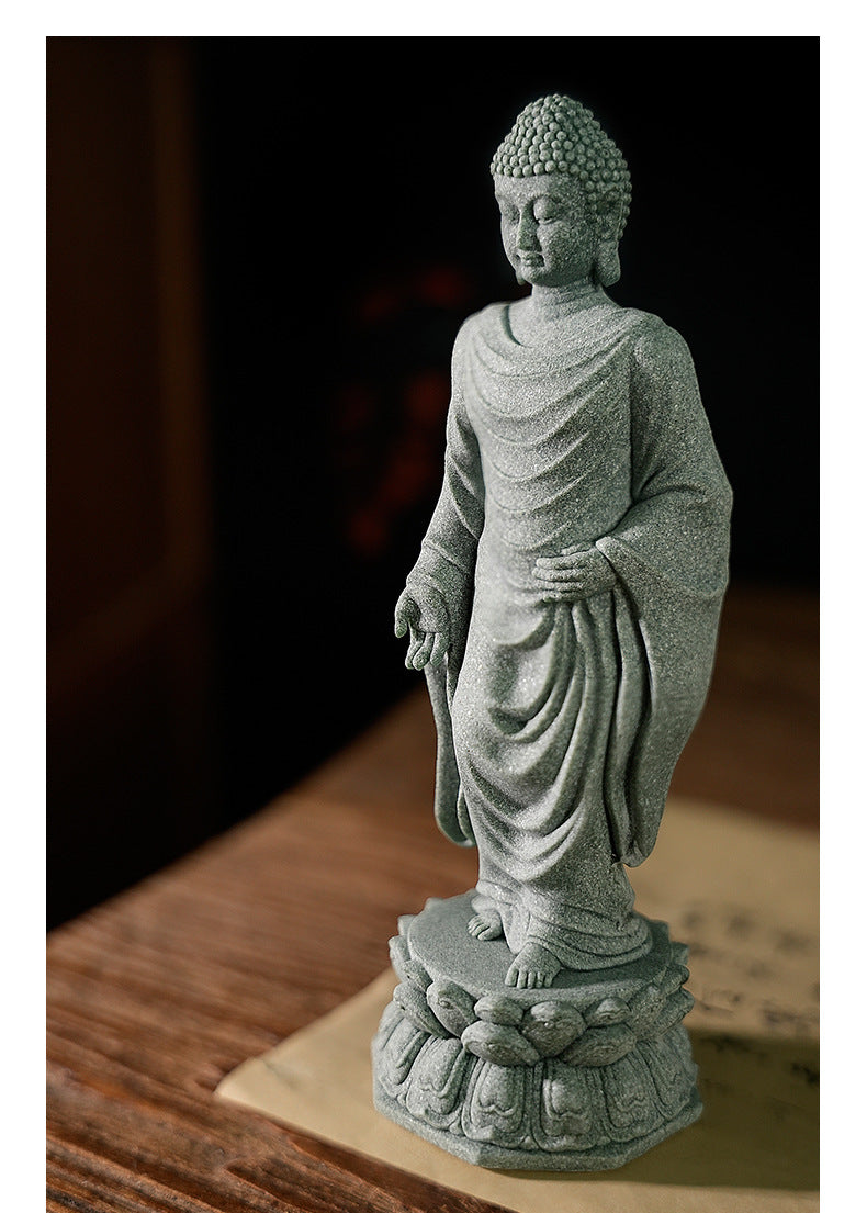 zensoullab Chinese-style Amitabha Buddha Statue Ornament Gardening Flower Tea Room Buddha Decoration Sakyamuni Buddha Fish Tank Landscaping Decoration