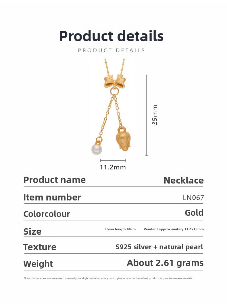 zensoullab Hot Selling S925 Sterling Silver Ancient Gold Inlaid Pearl Necklace for Women National Trend Simple Elegant Pendant