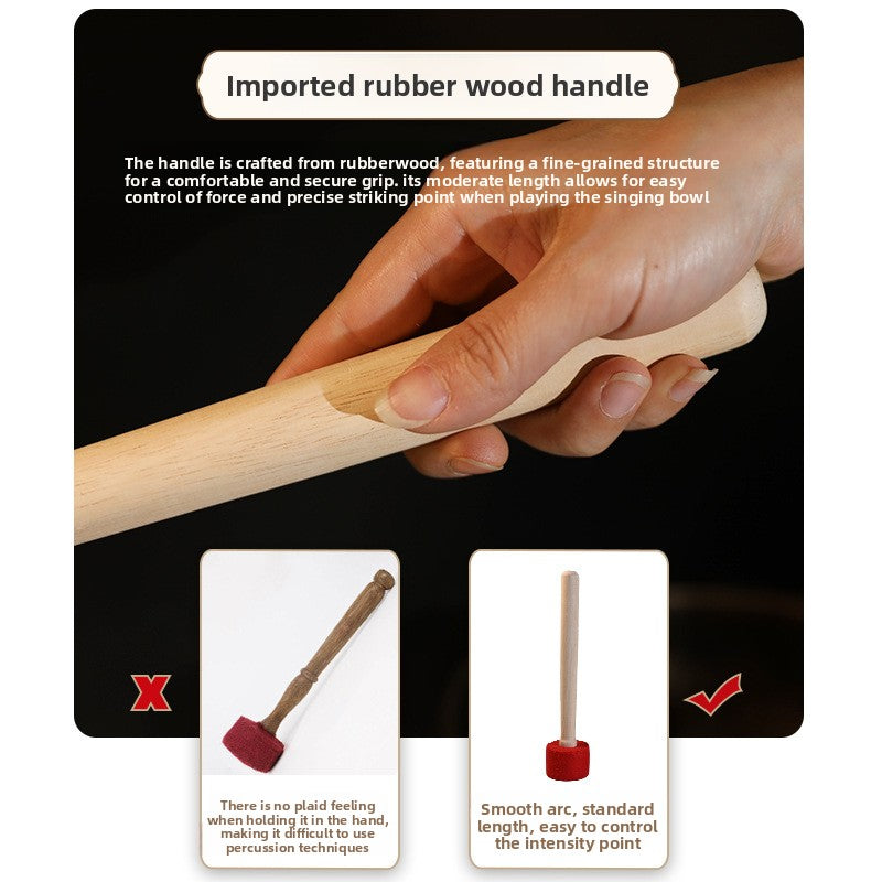 zensoullab Direct Supply Nepal Handmade Velvet Cloth Knocking Stick Tibetan Singing Bowl Hammer Bowl Stick Professional Healing Buddha Sound Bowl Knocking Stick