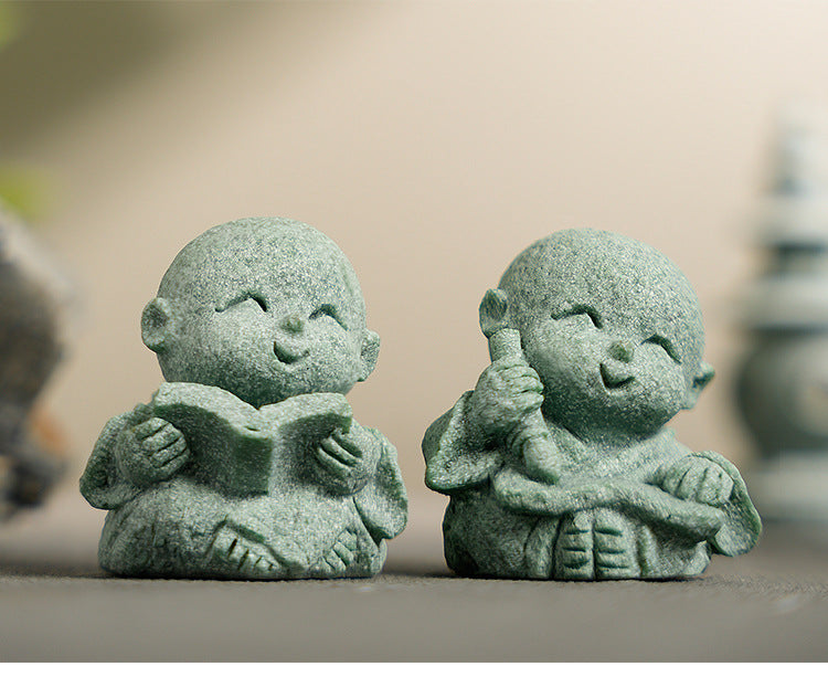 zensoullab Chinese Tea Pet Zen Small Novice Landscape Ornament Flower Garden Bonsai Rockery Cute Healing Decoration