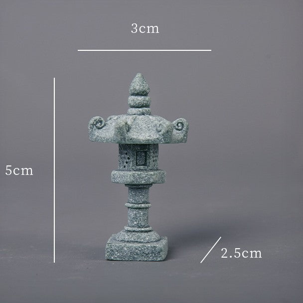 zensoullab Green Sandstone Lei Feng Pagoda Ornament Rockery Fish Tank Micro Landscape Aquascape Bonsai Flowing Water Decoration Ancient Style Home Decor