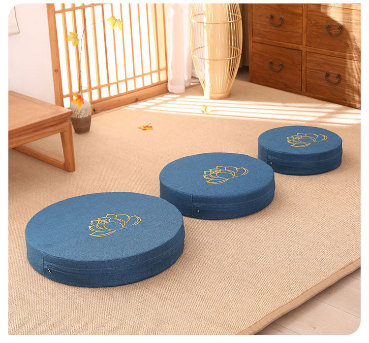 Zensoullab Japanese Style Tatami Mat Futon Cushion Thickened Stool Removable and Washable Window Cushion round Meditation Cushion Meditation Pray Cushion