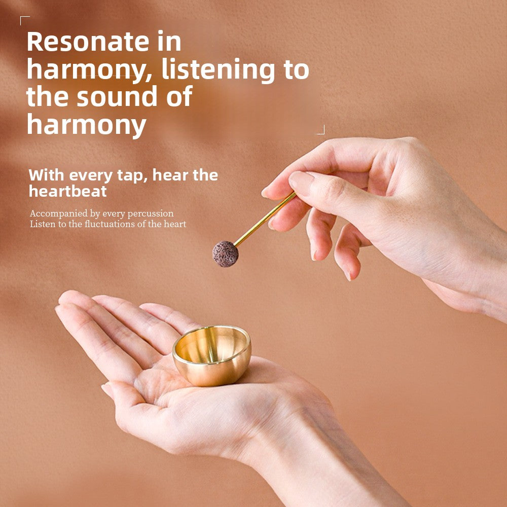 zensoullab Mini Singing Bowl Essential Oil Ornament Handmade Copper Bowl Sound Therapy Meditation Relaxation Stress Relief Gift
