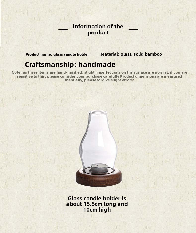 zensoullab Japanese Style Glass Candle Holder Creative Ornament Candle Romantic Home Zen Retro Aromatherapy Windproof Table Cover Desktop Decoration