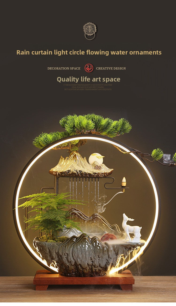 zensoullab Flowing Water Ornament Home Backflow Incense Chinese Style Backflow Incense Burner Living Room Humidifier Office Housewarming New Home Opening Gift