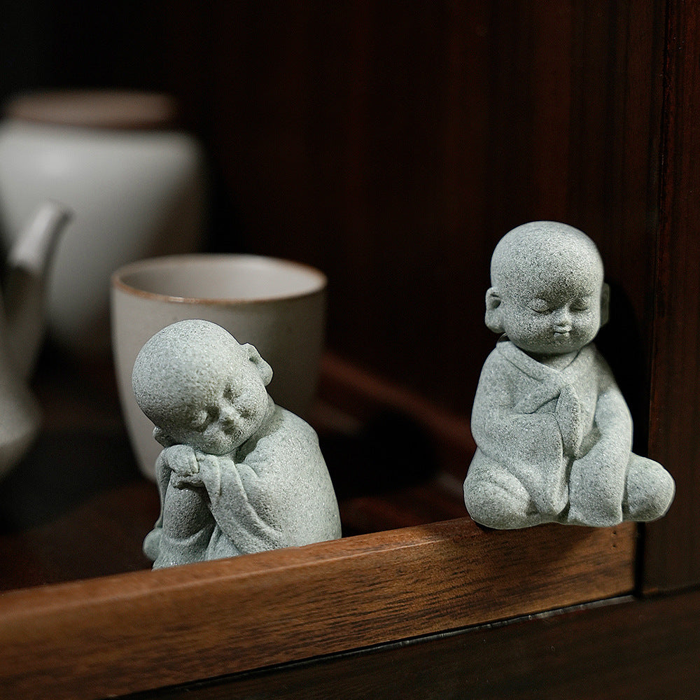 zensoullab Decorative Crafts Zen Decorations Tea Room Arrangement Landscaping Little Monk Decoration New Chinese Style Micro Landscape Arrangement Props