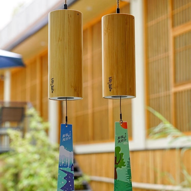 zensoullab Lu Ruzhu Bamboo Wind Chime Chord Japanese Retro Bell Yoga Balcony Outdoor Four Seasons Healing Home Decoration Pendant