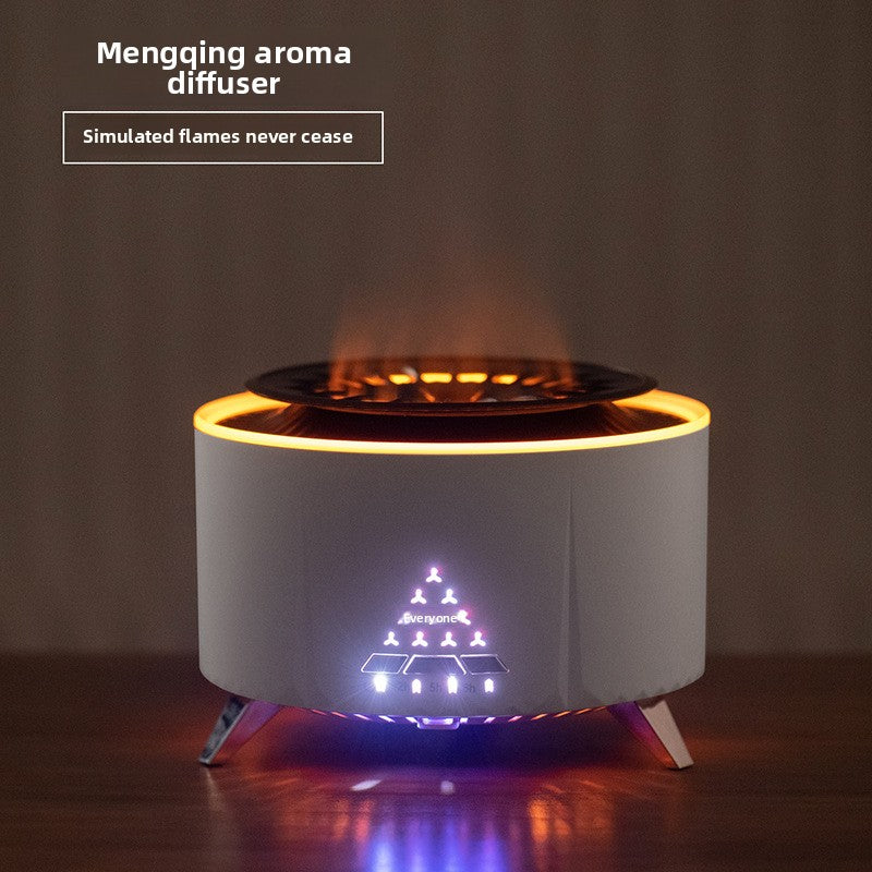 zensoullab Creative Flame Aromatherapy Diffuser White Noise Volcanic Lava Humidifier Desktop Simulation Jellyfish Smoke Ring Diffuser