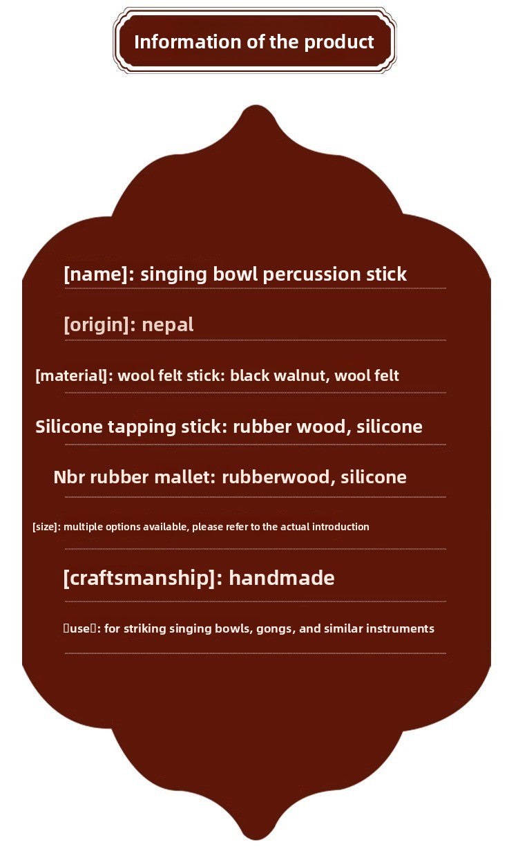 zensoullab Nepal Handmade Wool Felt Knocking Stick Tibetan Singing Bowl Mallet Sound Therapy Buddha Sound Bowl Accessories Buddha Sound Bowl Stick Hammer