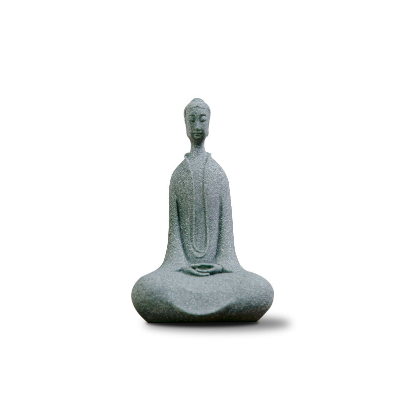 zensoullab Desktop Chinese Style Northern Wei Dynasty Buddha Statue Buddha Micro Landscape Fish Tank Landscaping Rockery Desktop Ornament Tea Pet Incense Decoration
