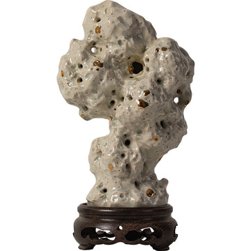 zensoullab Handmade Ceramic Taihu Stone Small Incense Burner for Home Indoor Tower Incense Burner Zen Tea Room Study Decoration Rockery Ornament