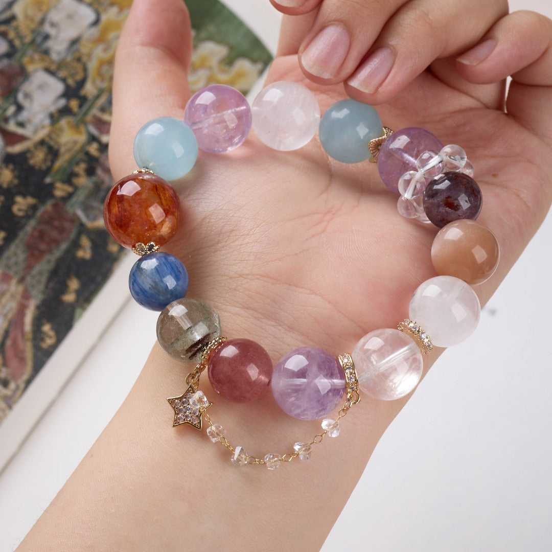 zensoullab Natural Large Point Crystal Bracelet Star Moon Fairy Princess High-end Crystal Bracelet