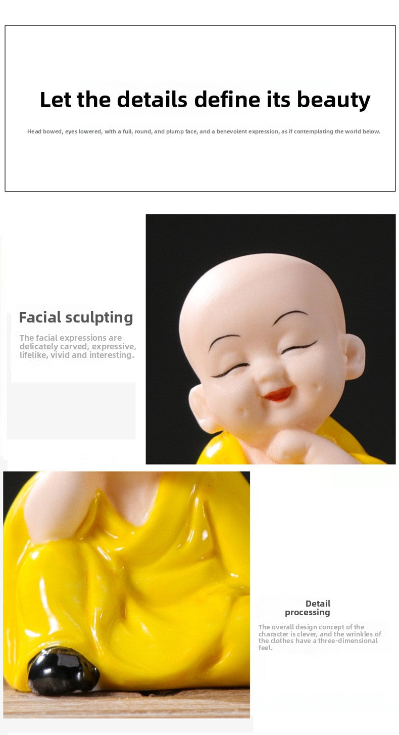 zensoullab Zen Ceramic Little Monk Incense Holder Tea Ceremony Ornament for Home Living Room Indoor Tea Room Sandalwood Sitting Incense Dragging Incense Burner