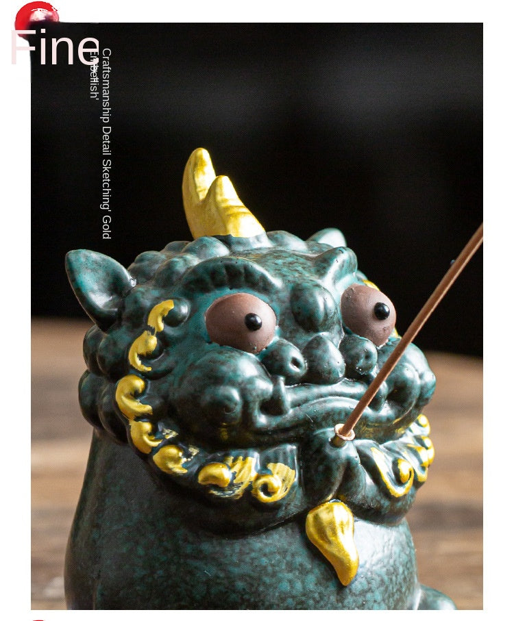 Zensoullab Creative Lucky Ceramic Incense Burner Decoration Tea Pet Incense Burner Living Room Decoration Household Sandalwood Incense Burner
