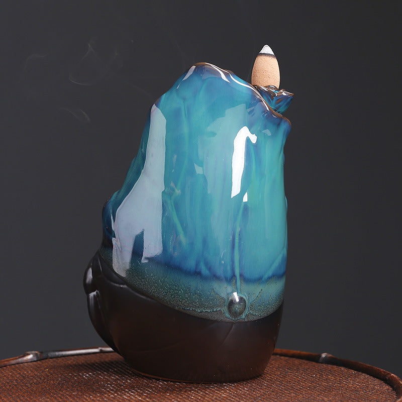 Amazon Ceramic Lotus Backflow Incense Burner Creative Blue Lotus Backflow Aromatherapy Burner Home Decor