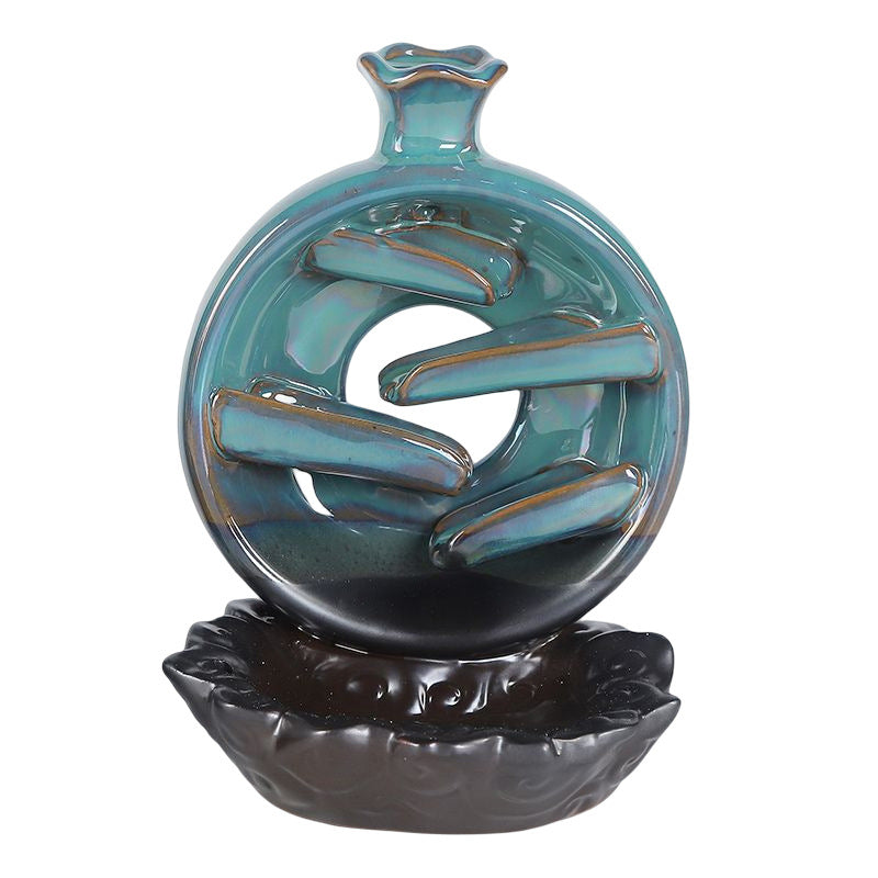 zensoullab Two-Faced Backflow Incense Burner Ceramic Mountain Water Flow Incense Burner Ceramic Incense Holder Office Creative Ornament