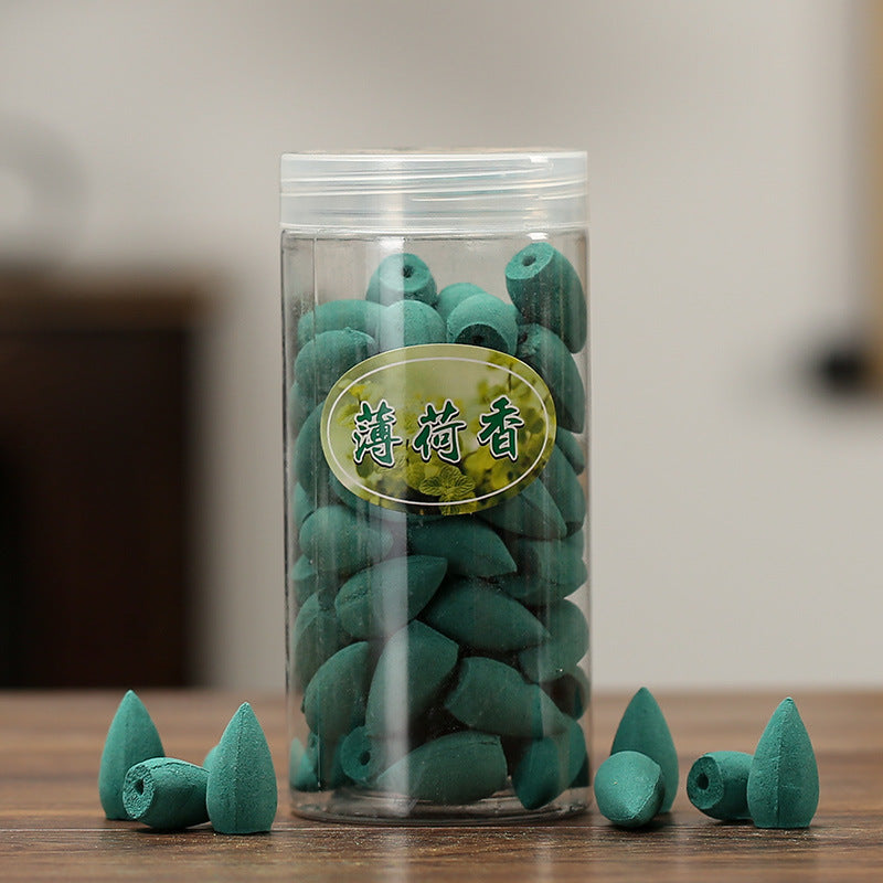 zensoullab Spring Reverse Plastic Bucket Flowing Incense Sandalwood 80 Pieces Reverse Flowing Incense Pellets Indoor Tower Incense Aromatherapy Incense