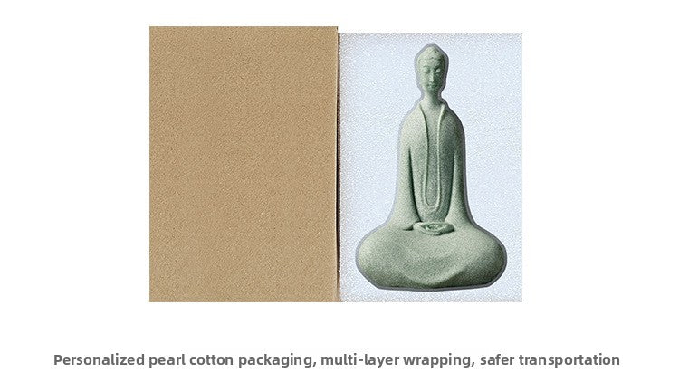 zensoullab Large Desktop Chinese Style Buddha Figurine Micro Landscape Fish Tank Landscaping Rockery Gardening Desktop Ornament Tea Pet Incense Decoration