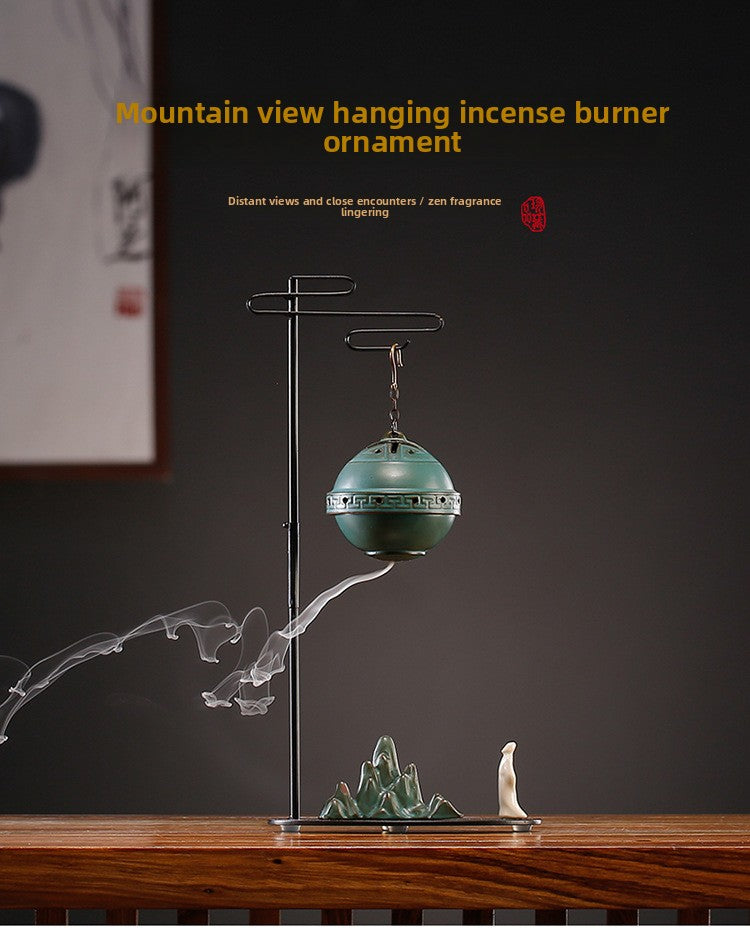zensoullab Creative Backflow Incense Burner Home Indoor Incense Hanging Ball Chinese Zen Style Home Decoration Tea Ceremony Sandalwood Agarwood Incense Burner