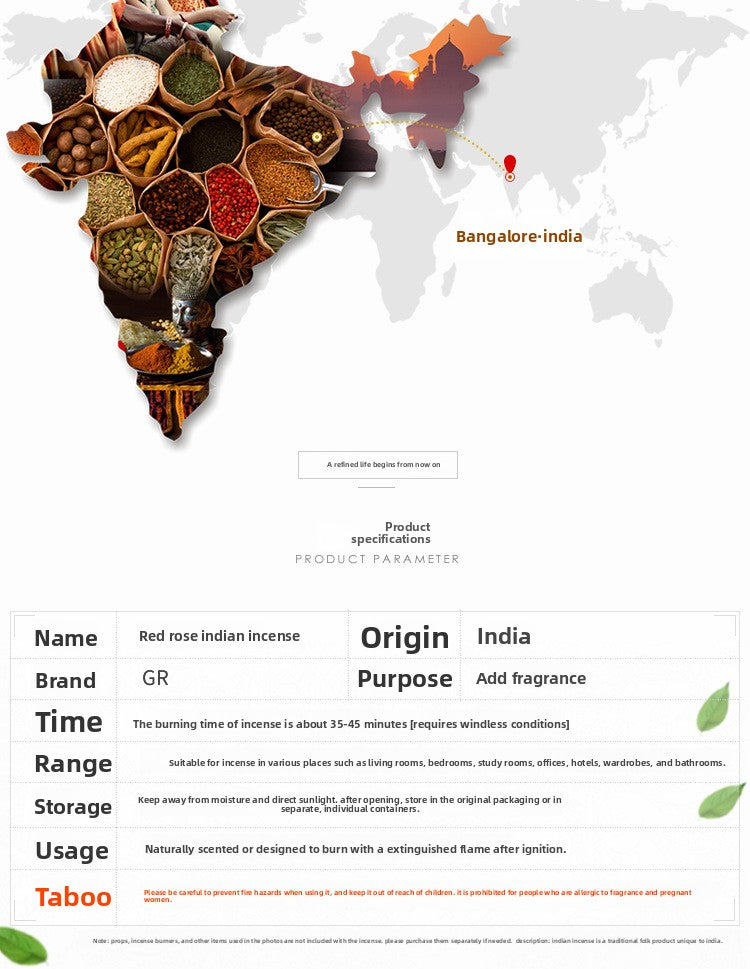 zensoullab Indian Incense Red Rose Large Box RedRose Original Imported Handmade Flower Aromatherapy Incense Stick 300