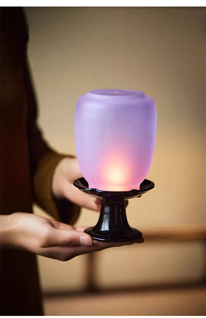 zensoullab Empty Illusion Candle Holder Home Aromatherapy Glass Ornament High-end Vintage Chinese Zen Creative Atmosphere Lamp Ancient Style