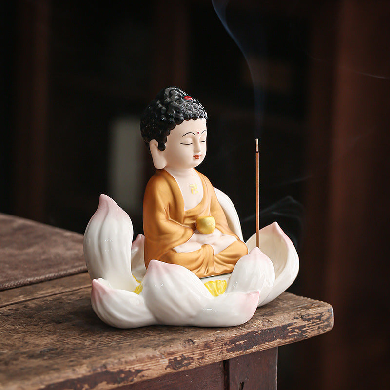 Zensoullab Creative Boutique Handicrafts Ceramic Classical Buddha Statue Buddha Buddha Guanyin Bodhisattva Chinese Household Car Safety Ornaments