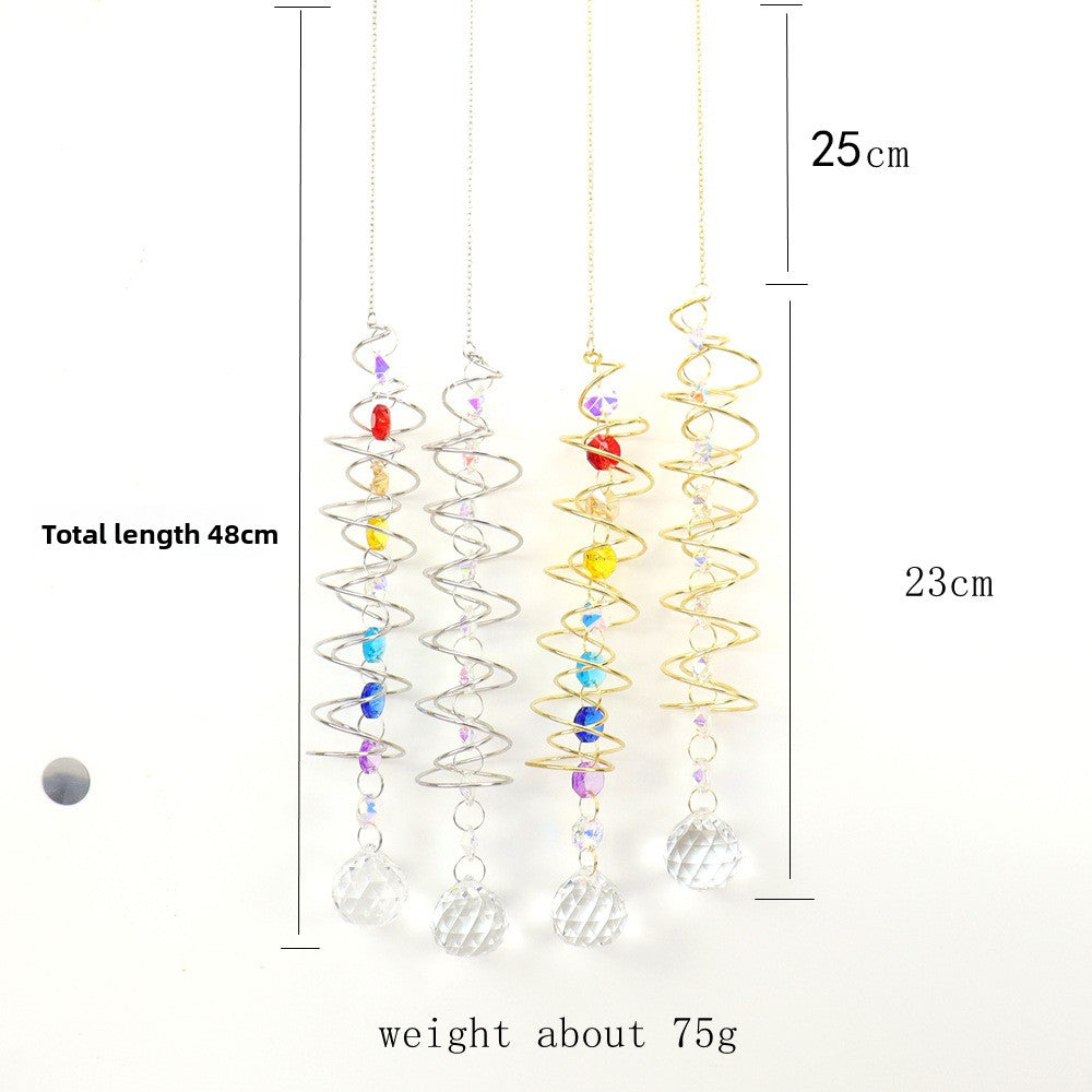 zensoullab Spiral Spinner Sun Catcher Crystal Wind Chime Rainbow Maker Rotating Hook Garden Decoration