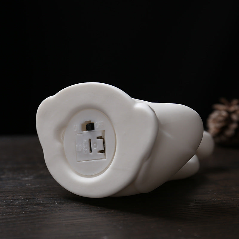 zensoullab Zen Ceramic Formless Buddha Entrance Study Creative Ornament White Porcelain Little Monk Incense Holder Tea Table Living Room Creative Ornament